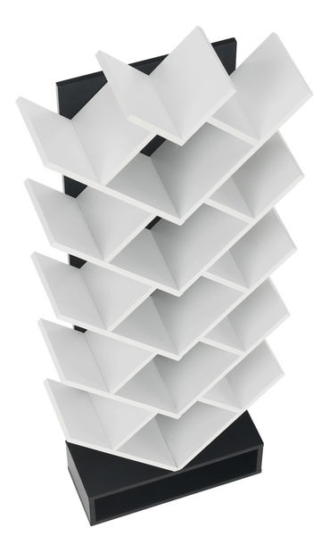 Könyvespolc Veley (fehér + fekete)