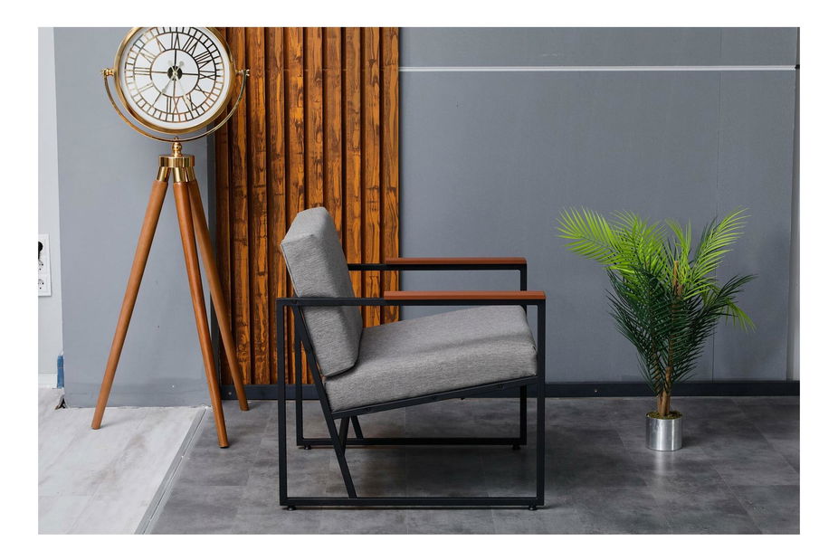 Fotel Vantolazzo (szürke + fekete)