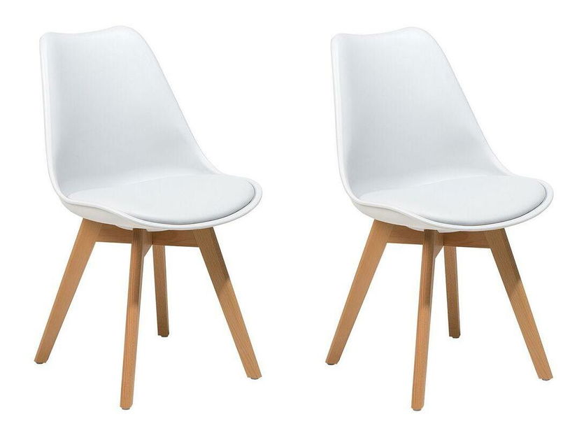 Set 2 buc scaune de sufragerie Dakza (alb)