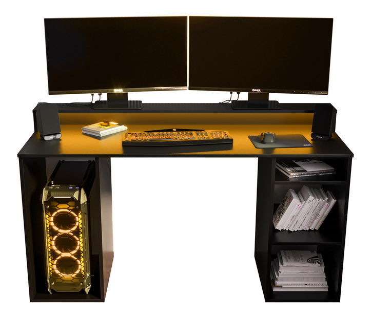 Masă PC pentru gaming Garrick 1 (negru) (cu iluminat LED RGB)