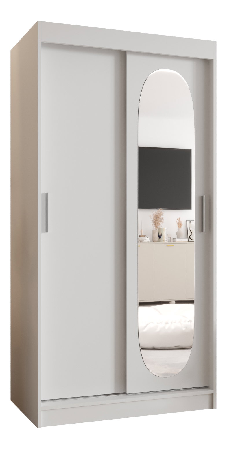 Dulap de haine 100 cm Ronny (alb)