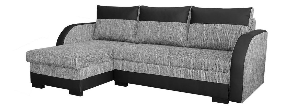 Rohová sedacia súprava Julie (čierna + hnedosivá)
