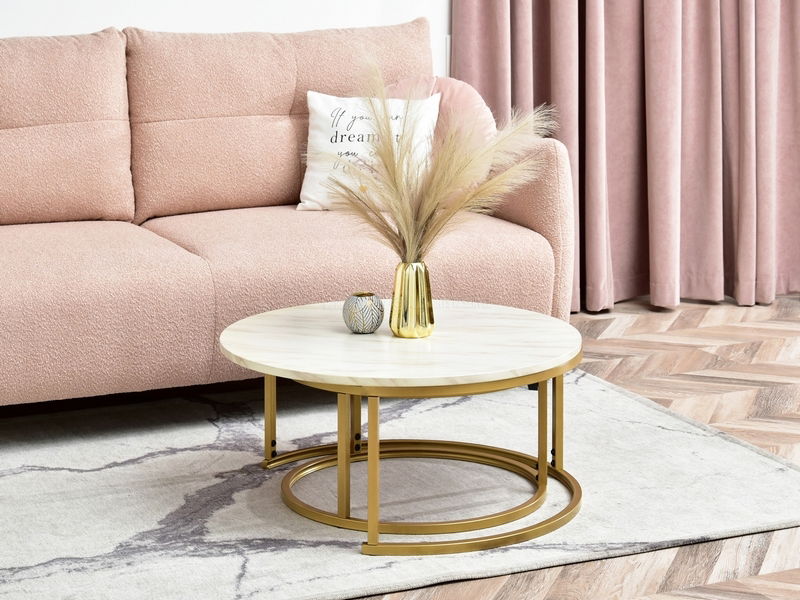 Măsuță de cafea Kolja Zest Xl (bej + auriu)