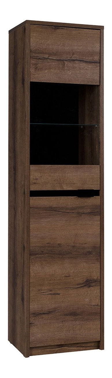 Vitrină Vordeko VD16 (stejar monastery + negru lucios)