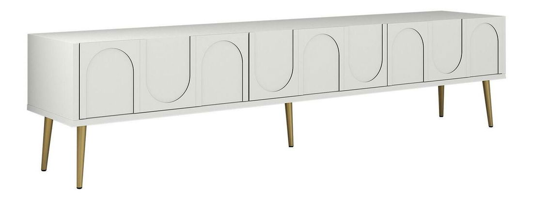 Masă TV/Dulap Bipemu 3 (alb + auriu)