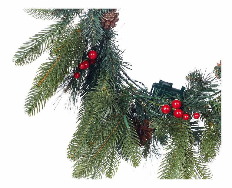 Veniec na dvere ø 50 cm Whitney (zelená) (s osvetlením)