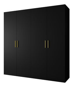 Dulap de haine 200 cm Borry 1 (Negru + Auriu)