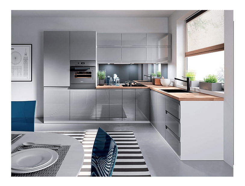 Gornji kuhinjski ormarić G80K Aurellia (bijela + sivi sjaj)