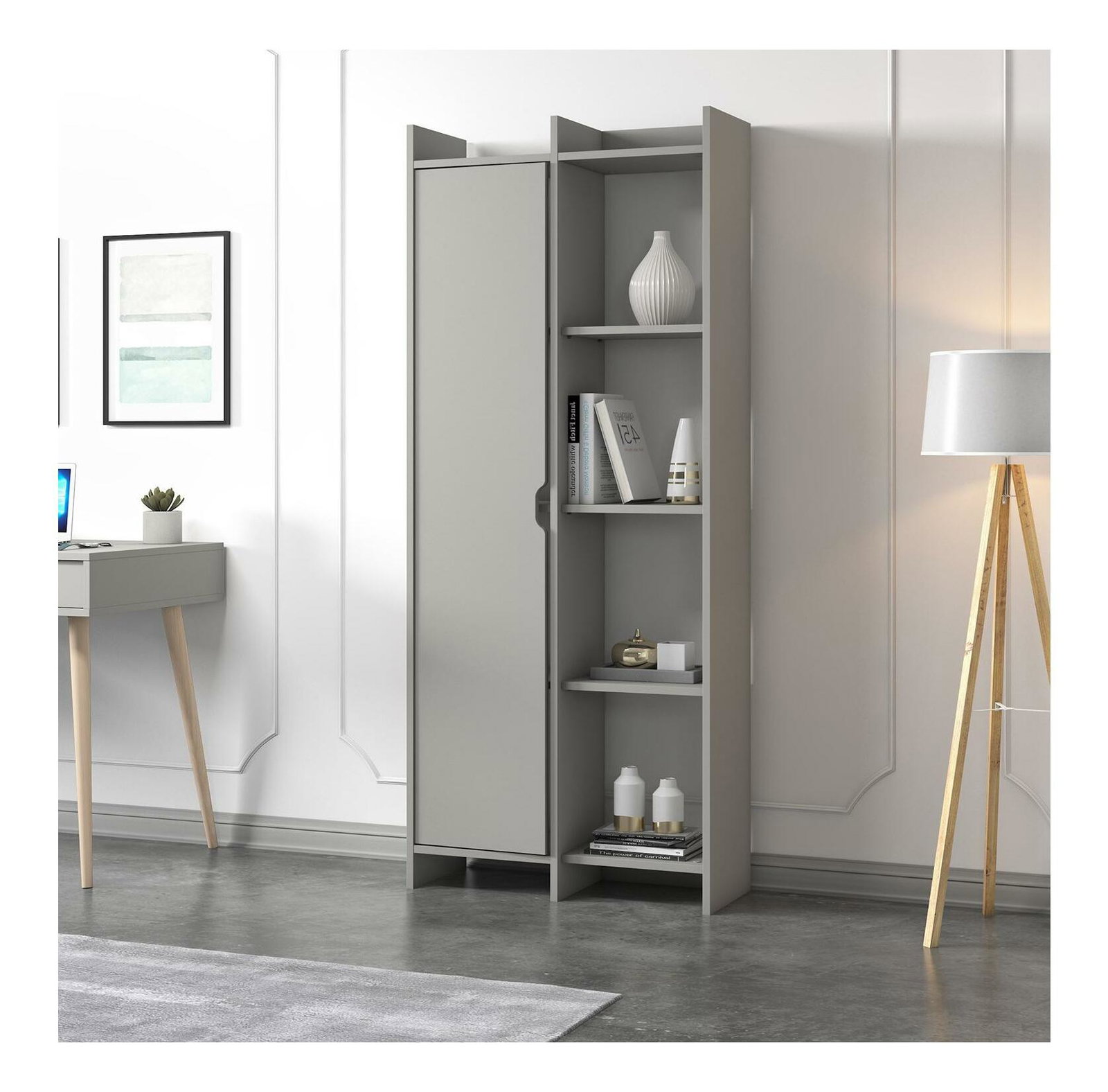 Polcos szekrény Ofende (szürke)