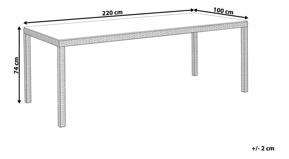 Záhradný stôl Talian 220 (tmavohnedá)