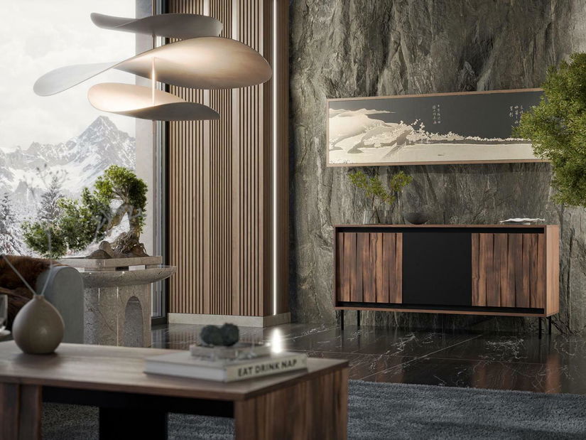 Ormarić Sting KM1 (orah + crna)