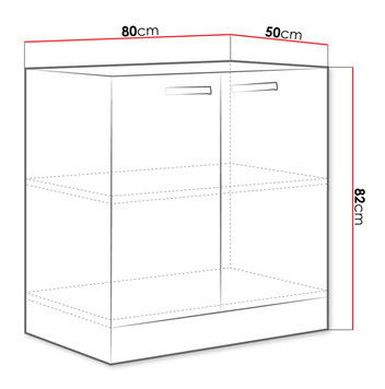Donji kuhinjski ormarić Milo 80 D 2F BB (siva + bijeli sjaj)