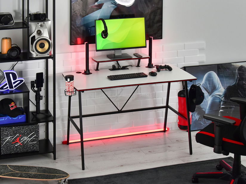 Masă PC Stigma (alb + negru)