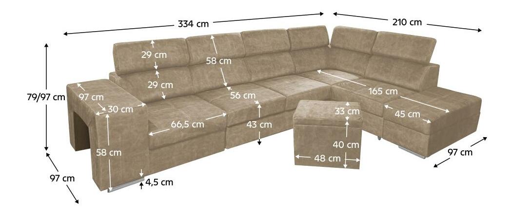 Colțar de grădină Maiga BIG (bej) (D)