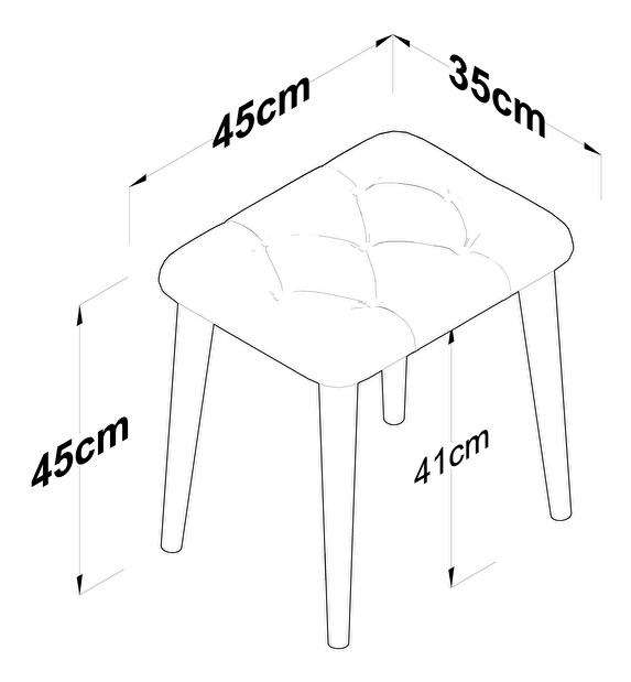 Taburet Dekisu (negru + alb)