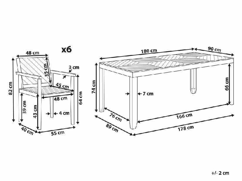 Set mobilier de grădină Blas (lemn de salcâm)