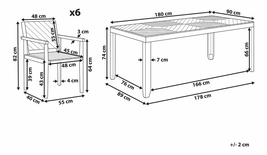 Set mobilier de grădină Blas (lemn de salcâm)