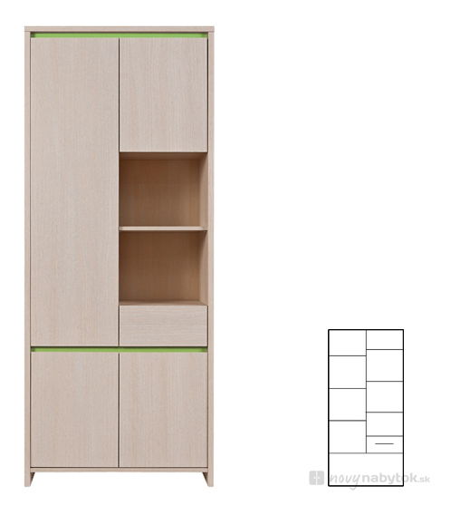 Policová skriňa BRW Numlock REG4D1S