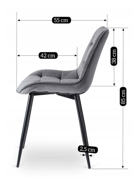 Scaun sufragerie Clavar (gri) 