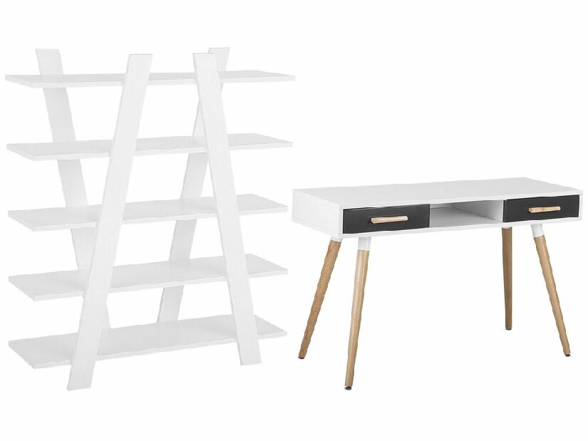 Set mobilier birou Enzo (Alb + gri)