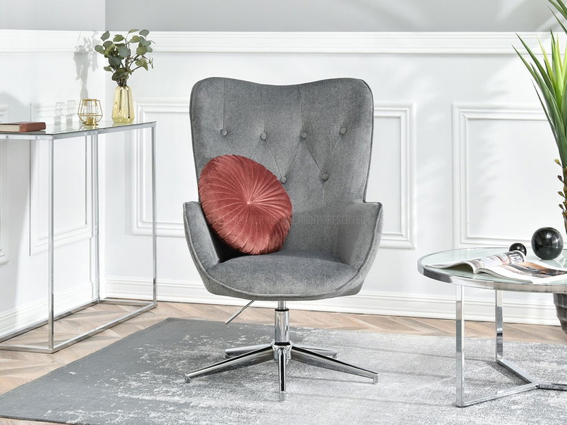 Fotelja Truni (siva + krom)