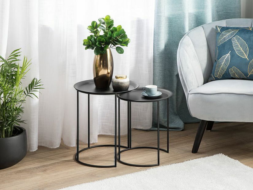 Set 2 príručných stolíkov Tonala (čierna)