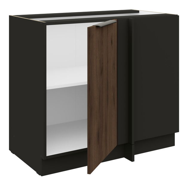 Dulap inferior de bucătărie Manana 105 ND 1F BB (Cadru: negru mat + front: nuc okapi)