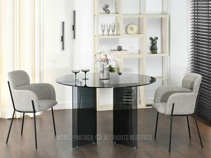 Masă sufragerie Abunda (sticlă fumurie)