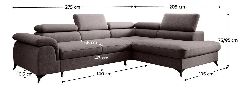 Kutna garnitura PONA (sivosmeđa)