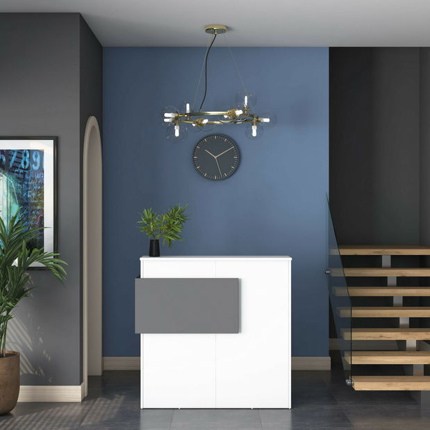 Masă PC Pemola (albă + antracit)