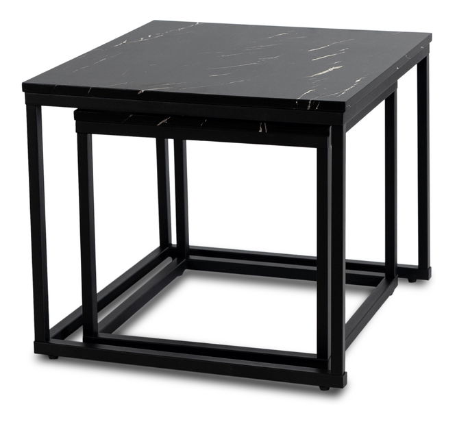 Dohányzóasztal szett (2 db.) Jospin (fekete márvány) 