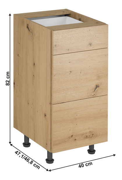 Alsó szekrény Langari D40S3 (artrisan tölgy)