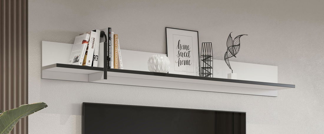 Polica Crossroad W02 (čierna + biela)