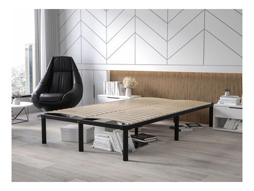 Manželská kovová posteľ 120x200 cm Izaur I (s roštom) (čierna) *výpredaj