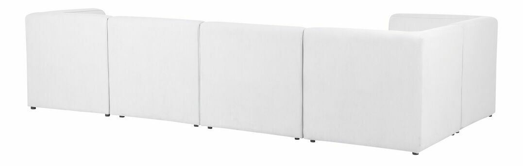 Rohová sedacia súprava s taburetkou Lemia (biela) (P)