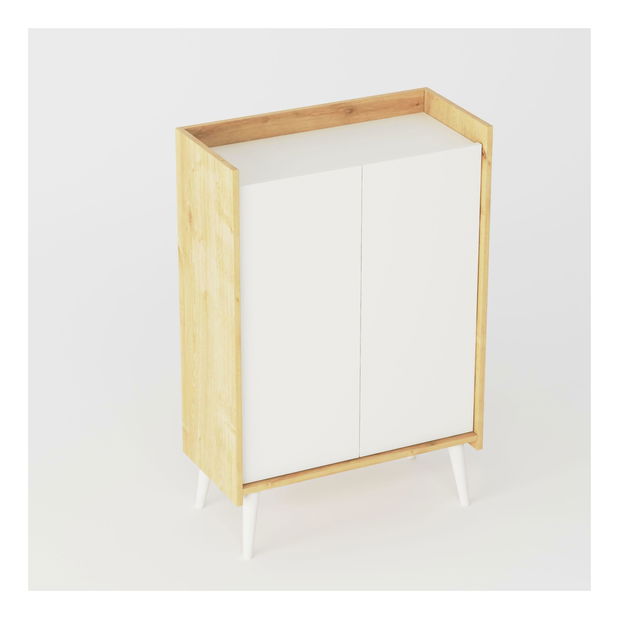 Botník (skrinka na topánky) Mumuni (biela + dub)