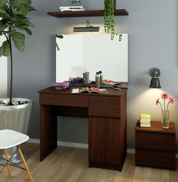 Toaletný stolík Parijat (wenge) (so zrkadlom) (P)