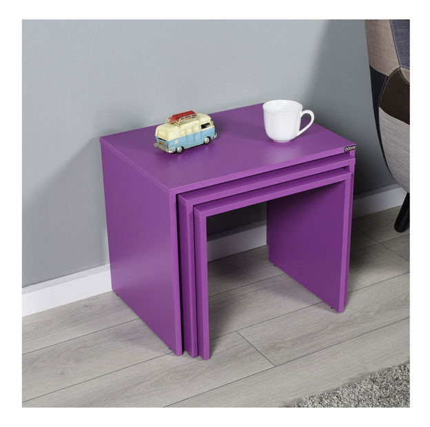 Set 3ks. konferenčných stolíkov Losuku 2 (fialová)