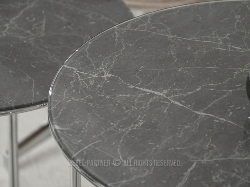 Dohányzóasztal Belianni Zest (szürke márvány + króm)