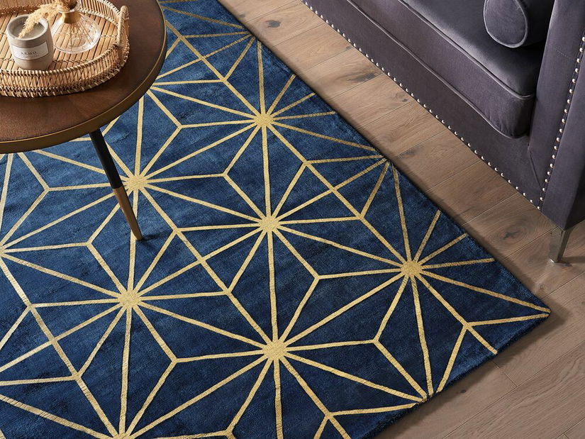 Covor 140x200 cm SILBE (stofă) (albastru)