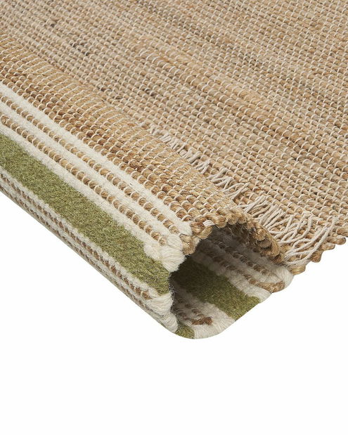 Tepih 160 x 230 cm Miza (bež + zelena)