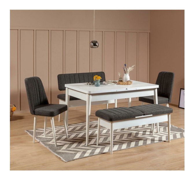 Bancă Vlasta 5 (alb + antracit) 