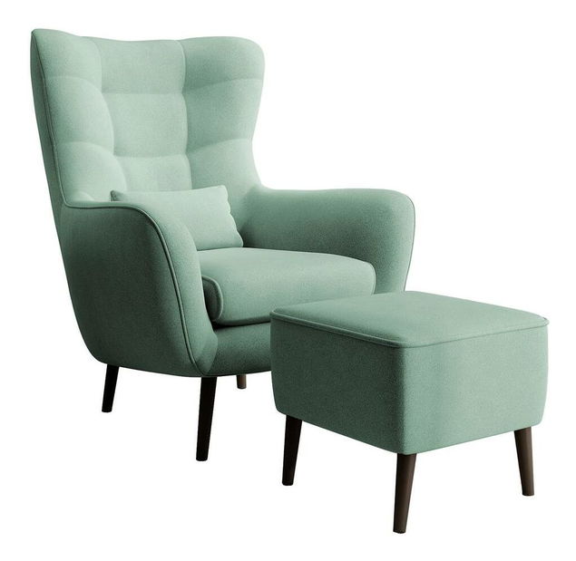 Fotel lábtartóval Veneza VZ1 (menta + fekete)