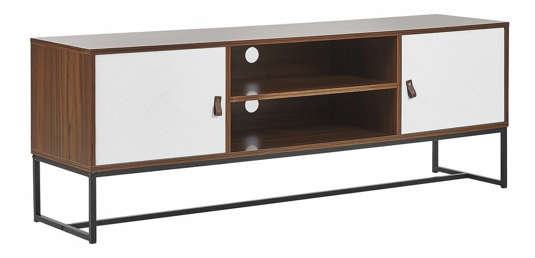 Masă TV/ Comodă NAVVEA (lemn închis + alb)