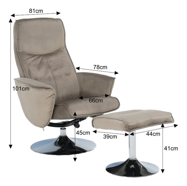 Relax fotel Short (barnás-szürke)