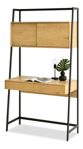 Masă PC Omega (stejar + negru)