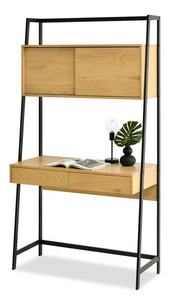 Masă PC Omega (stejar + negru)