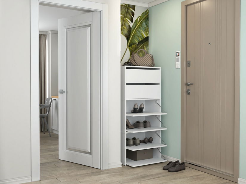 Botník (skrinka na topánky) Metido 1 (biela)