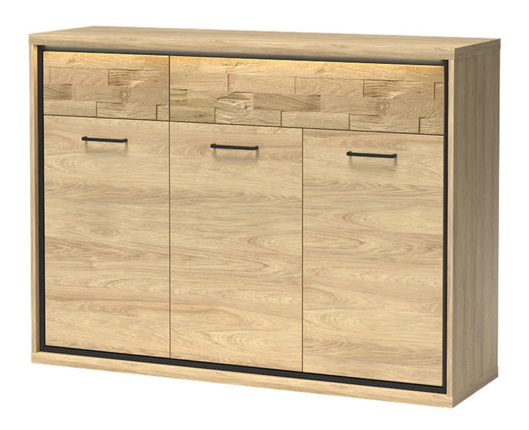 Komoda Milley 07 (s LED osvetlením) (hikora)