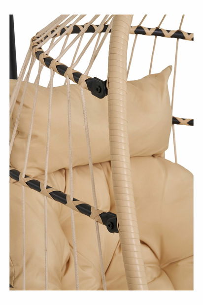 Scaun suspendat Psaveria (natural + negru)